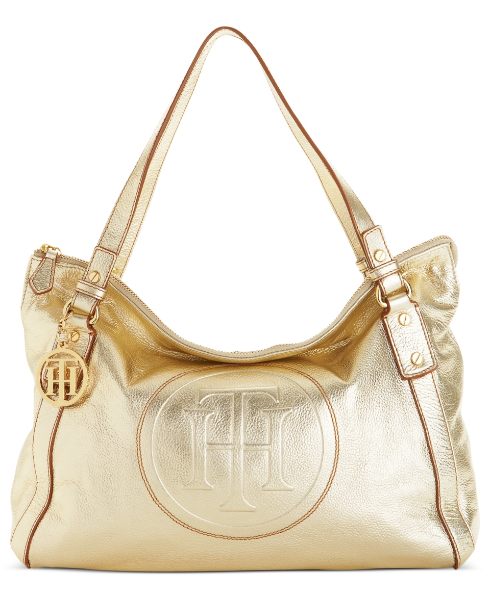 Tommy Hilfiger Handbag, Pebble Trapunto Logo Tote   Handbags