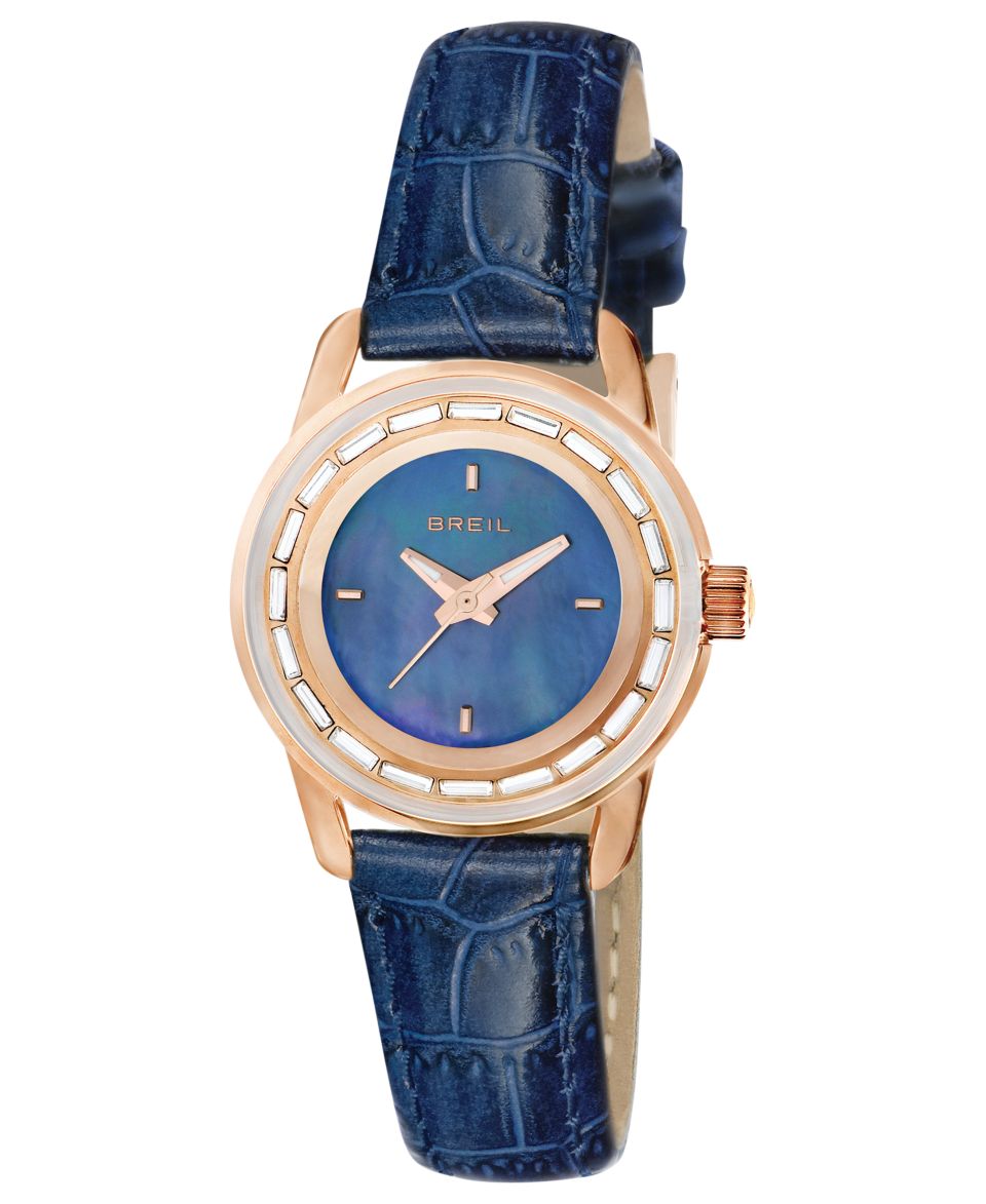 Breil Watch, Womens Blue Leather Strap 28mm TW1158