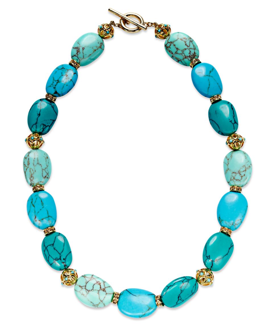 Lauren Ralph Lauren Necklace, 14k Gold Plated Reconstituted Turquoise