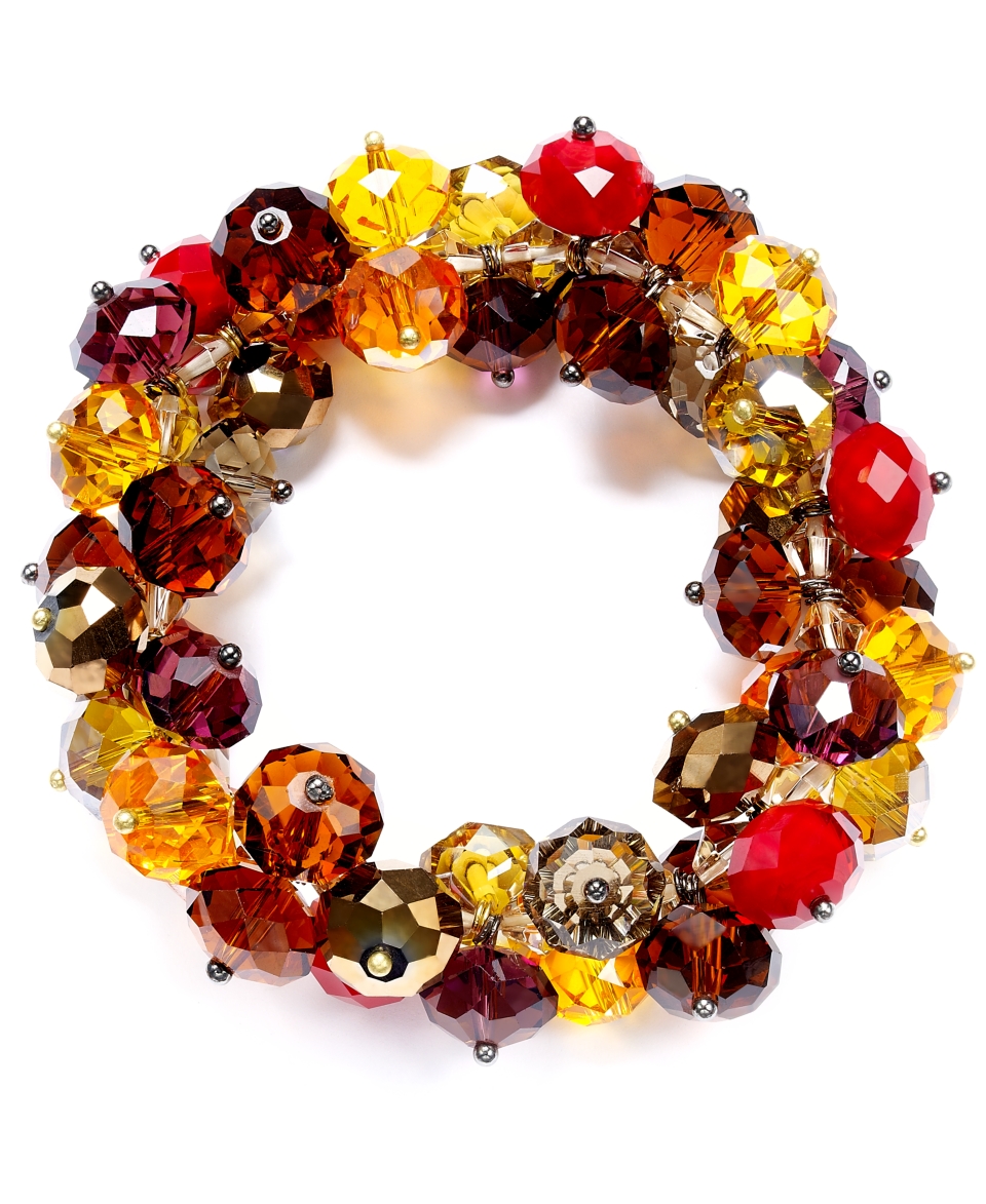 by Ali Khan Bracelet, Gold tone Autumn Glass Cluster Stretch