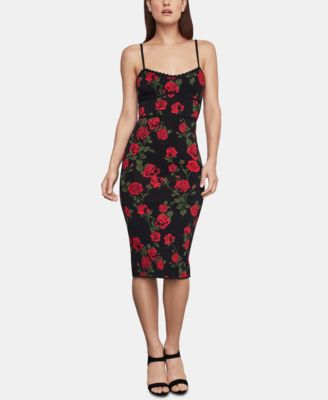 bcbg strappy floral bodycon dress