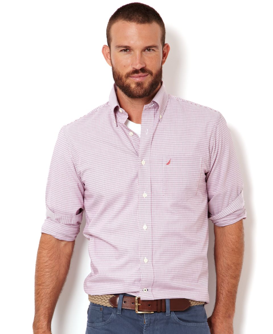 Nautica Shirt, Wear to Work Multi Plaid Long Sleeve Shirt