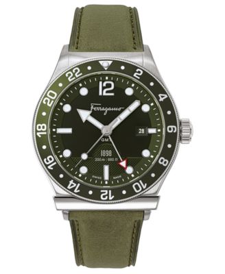 ferragamo green watch