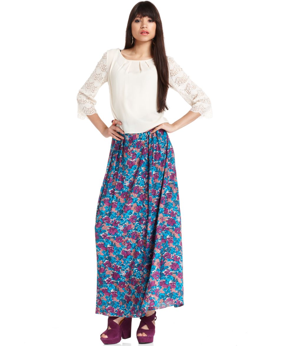 BCBGeneration Skirt, Floral Print Maxi   Skirts   Women