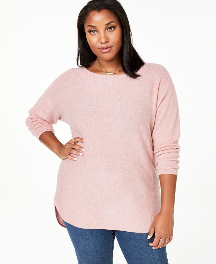 Charter Club Plus Size Cashmere Shirttail Sweater, Created for Macy's ...