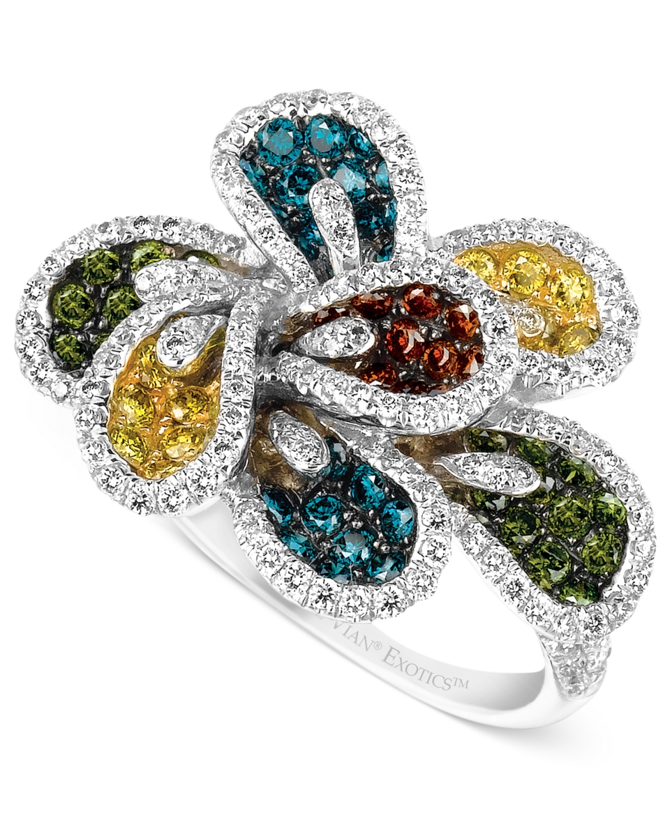 Le Vian 14k White Gold Ring, Mixberry™ Diamond Flower Ring (1 9/10