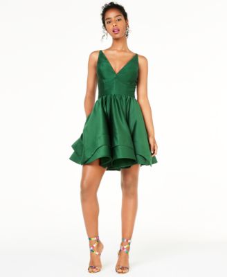 emerald green flare dress