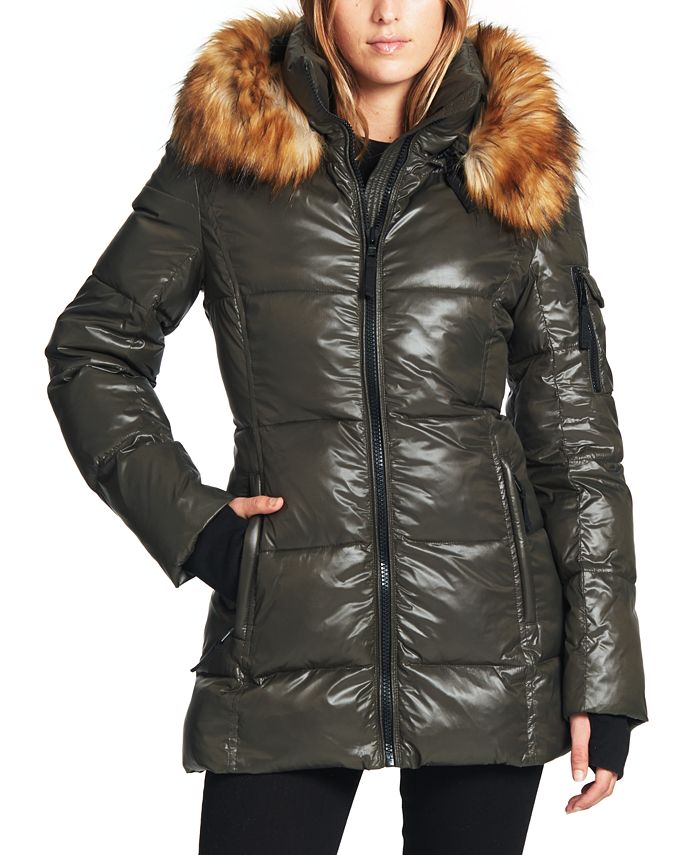 S13 Gramercy Down Puffer Coat with Faux-Fur-Trim Hood & Reviews - Coats ...