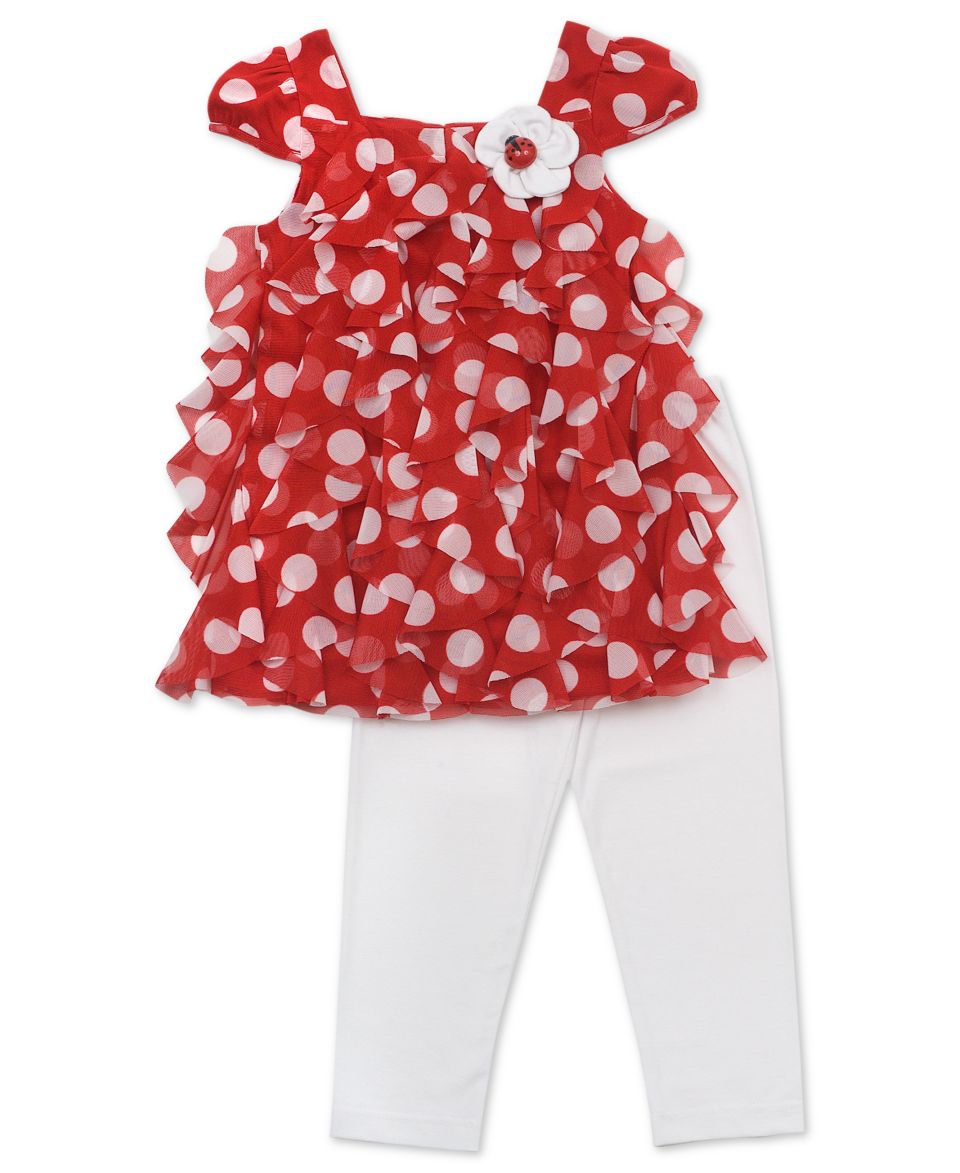 Rare Editions Kids Set, Little Girls Cascade Ruffle Top & Leggings Set