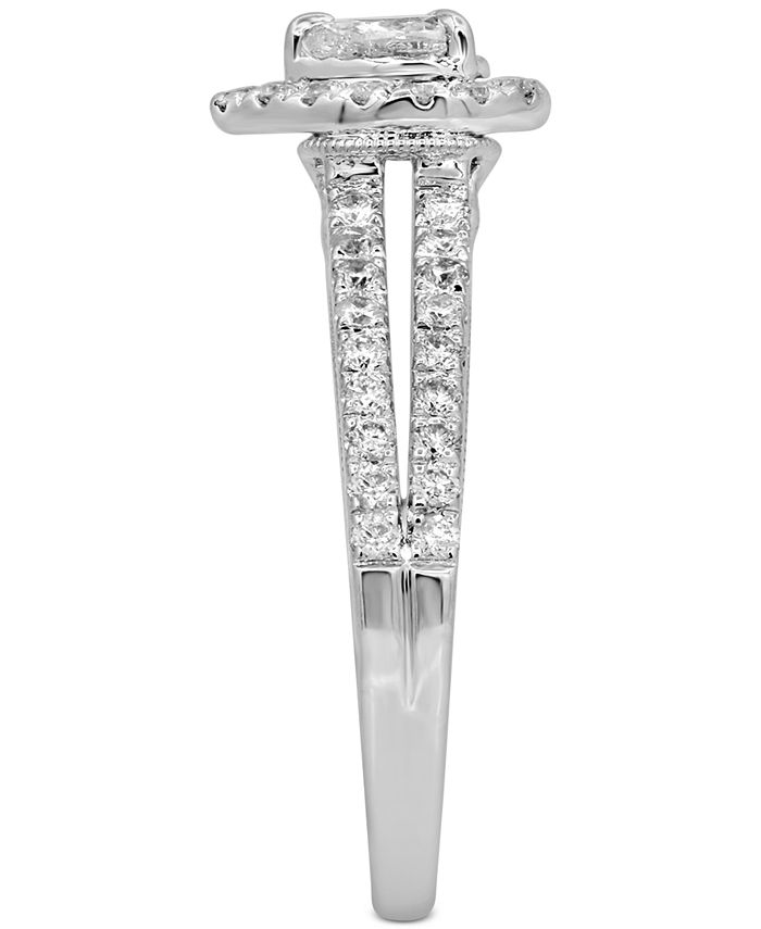 Macy's Diamond Pear Halo Engagement Ring (3/4 ct. t.w.) in 14k White Gold & Reviews - Rings ...