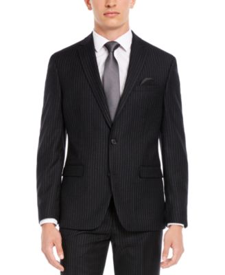 black stripe suit