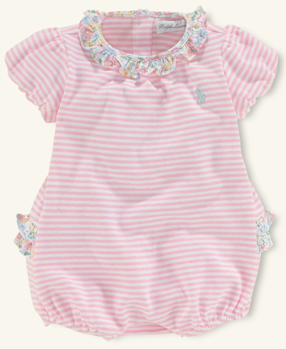 Ralph Lauren Baby Shortall, Baby Girls Interlock Striped Bubble