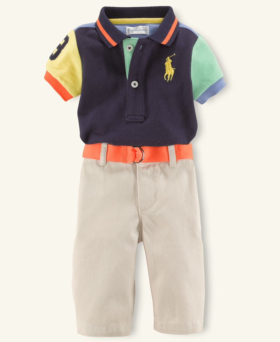 Ralph Lauren Baby Set, Baby Boys Quad Polo Shirt and Pants   Kids