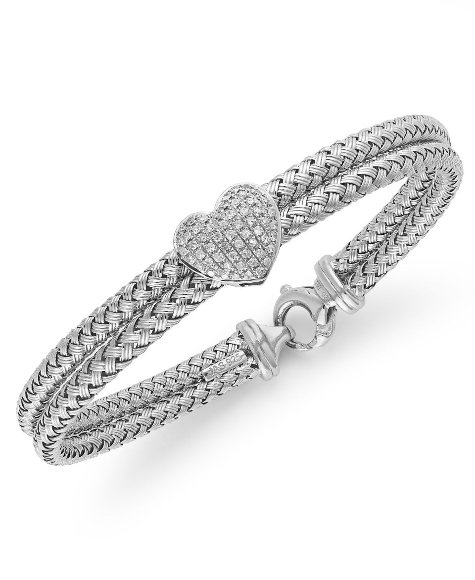 Diamond Mesh Circle Bracelet (1/8 ct. t.w.) in Sterling Silver   Bracelets   Jewelry & Watches