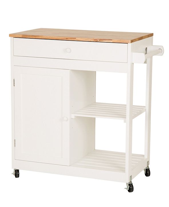 Glitzhome Wooden Basic Kitchen Cart with 1 Drawer and 1 Door Plus 2 Tier & Reviews Furniture