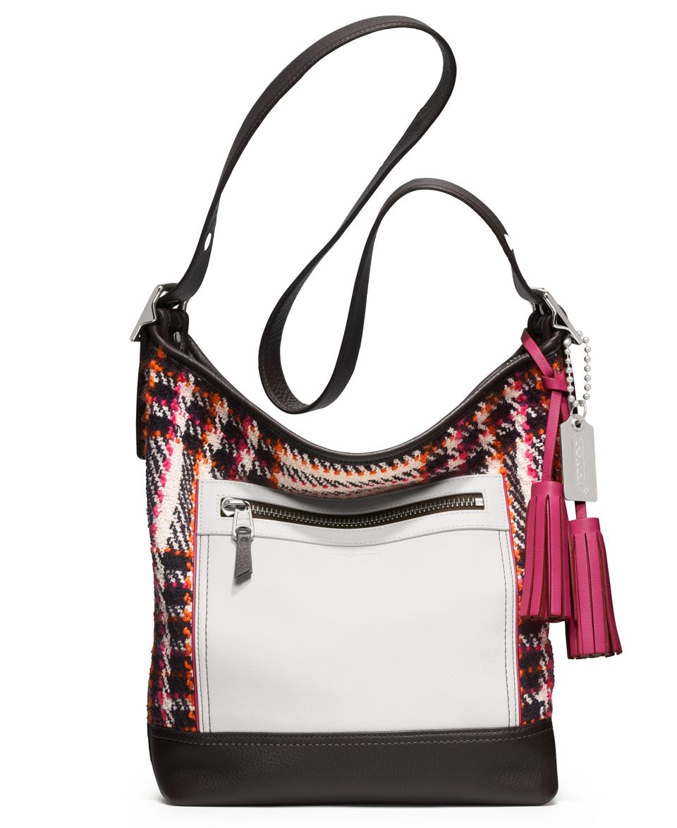 COACH LEGACY COLORBLOCK PLAID FLAP CARRYALL