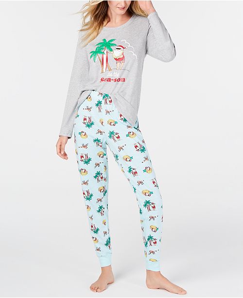 Family Pajamas Matching Tropical Santa Pajama Set Created For Macy S Reviews Bras Panties Lingerie Women Macy S