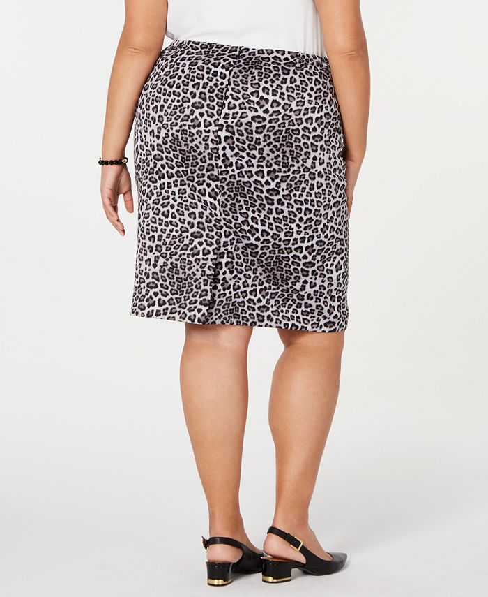 Kasper Plus Size Leopard-Print Pencil Skirt & Reviews - Skirts - Women ...