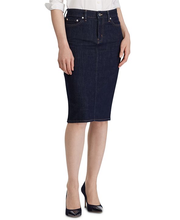Ralph lauren denim skirt macy's clearance