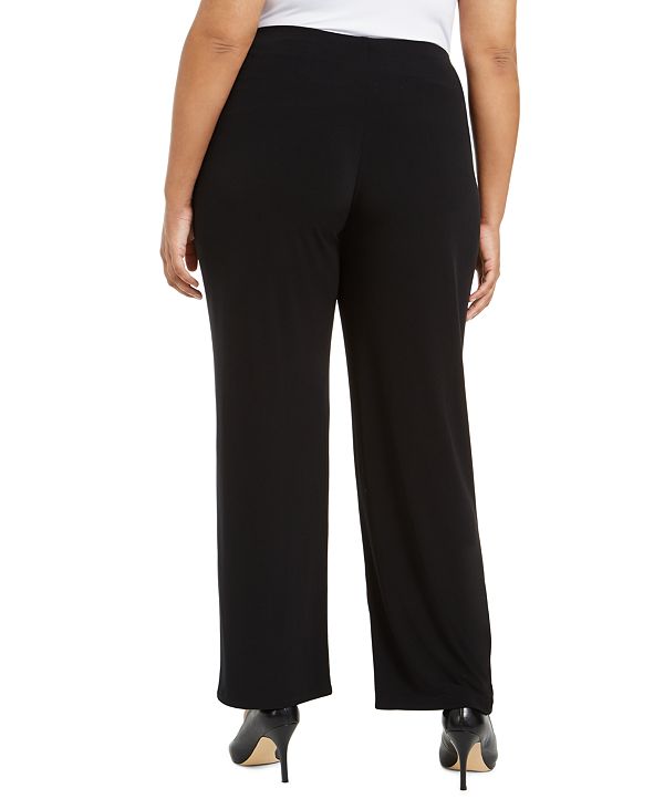 Alfani Plus Size Knit Wide-Leg Pant, Created for Macy's & Reviews ...