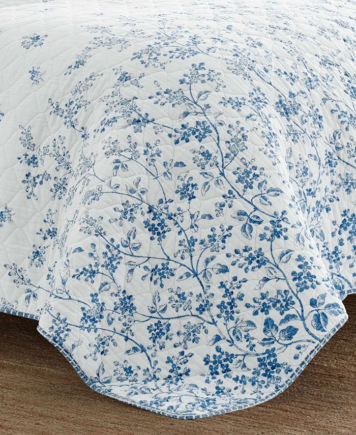 Laura Ashley Flora Blue Quilt Set, Twin & Reviews Quilts & Bedspreads
