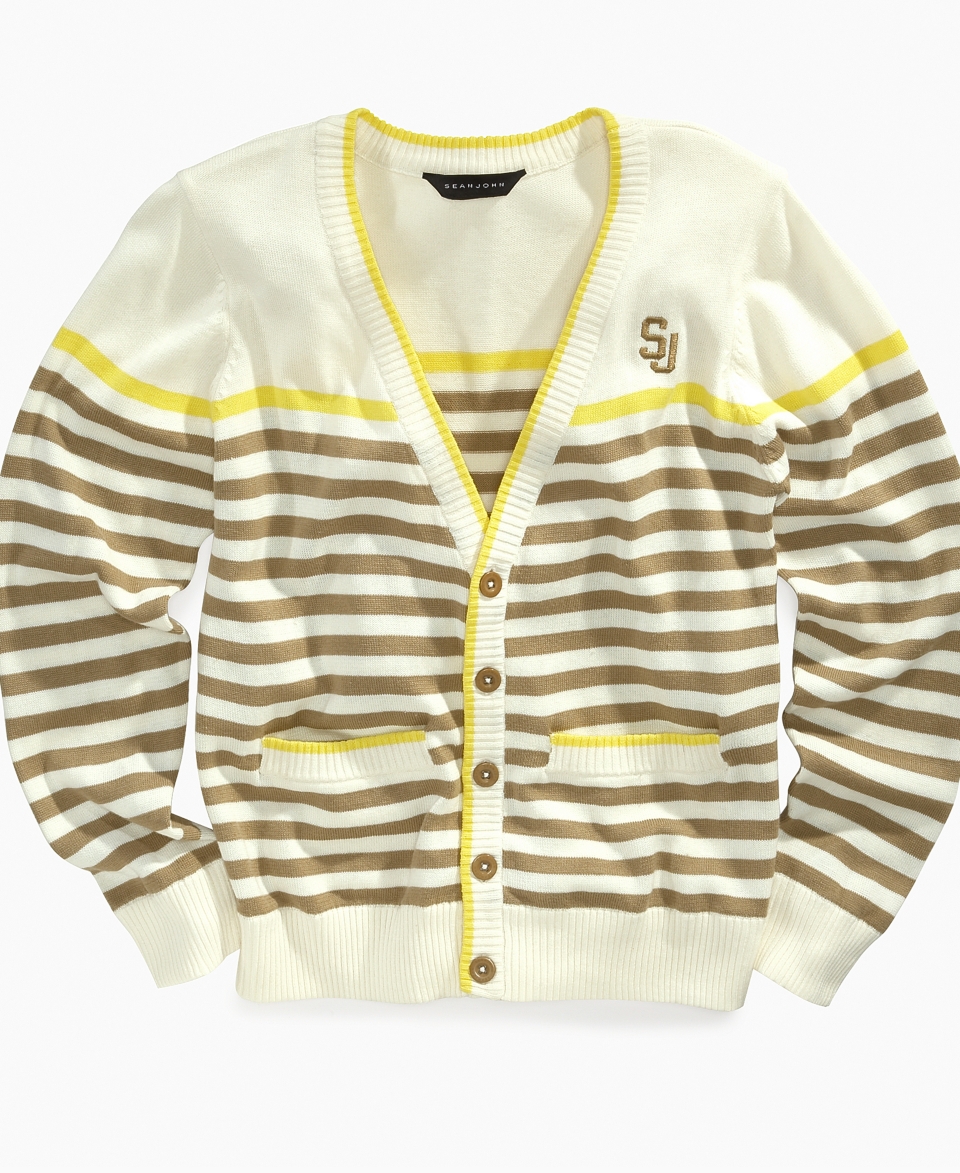 Sean Johh Kids Sweater, Boys Stripe Cardigan   Kids Boys 8 20