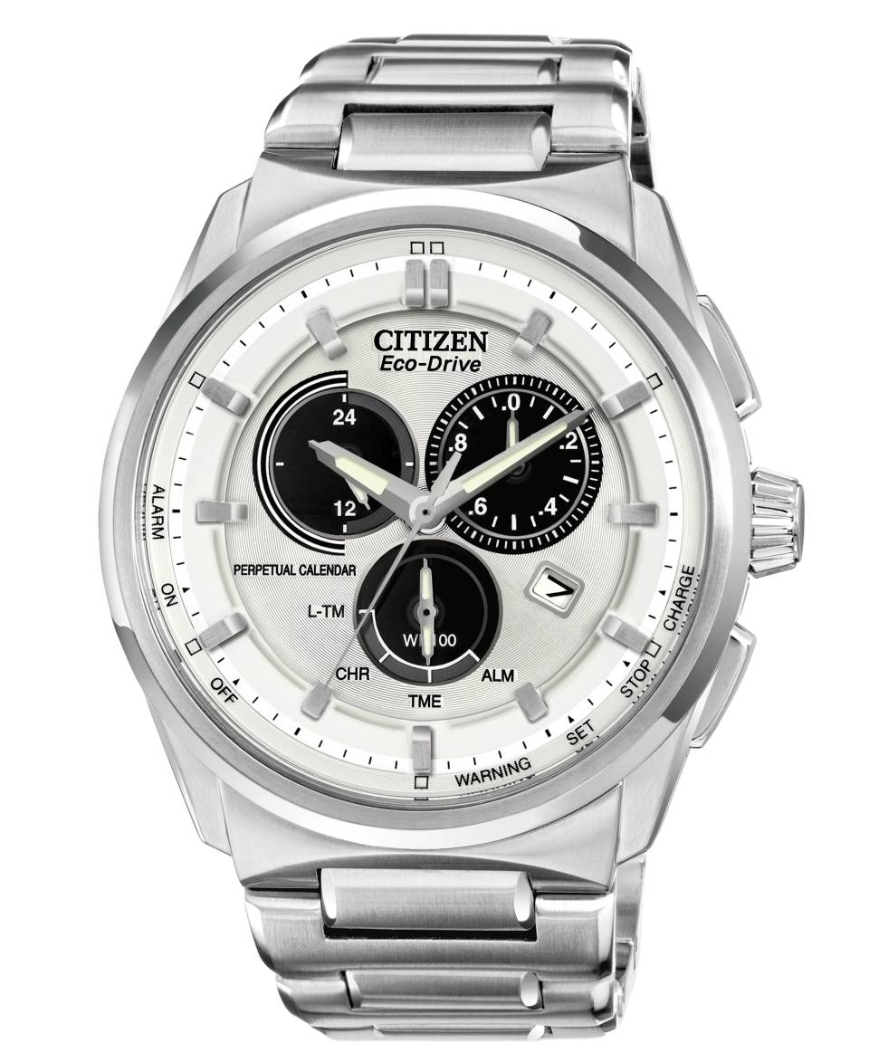 Citizen Watch, Mens Chronograph Eco Drive Stainless Steel Bracelet