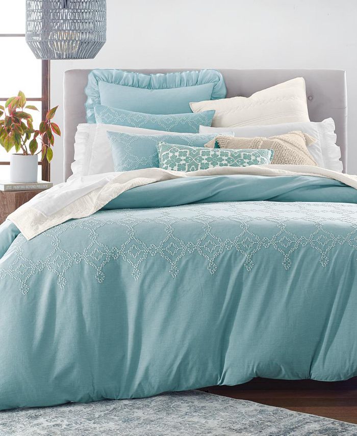 Lucky Brand Closeout Cotton Reversible 2 Pc Tile Seed Stitch Twin Duvet Cover Set Created For Macy S Reviews Bedding Collections Bed Bath Macy S