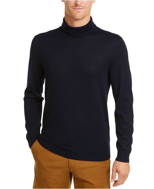 Club Room Men S Merino Wool Blend Turtleneck Sweater Created For Macy S Reviews Sweaters Men Macy S