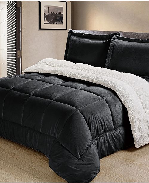 Cathay Home Inc Ultimate Luxury Reversible Micromink And Sherpa Twin Bedding Comforter Set Reviews Home Macy S