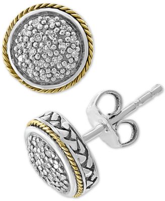 Diamond Cluster Stud Earrings (1/6 ct 