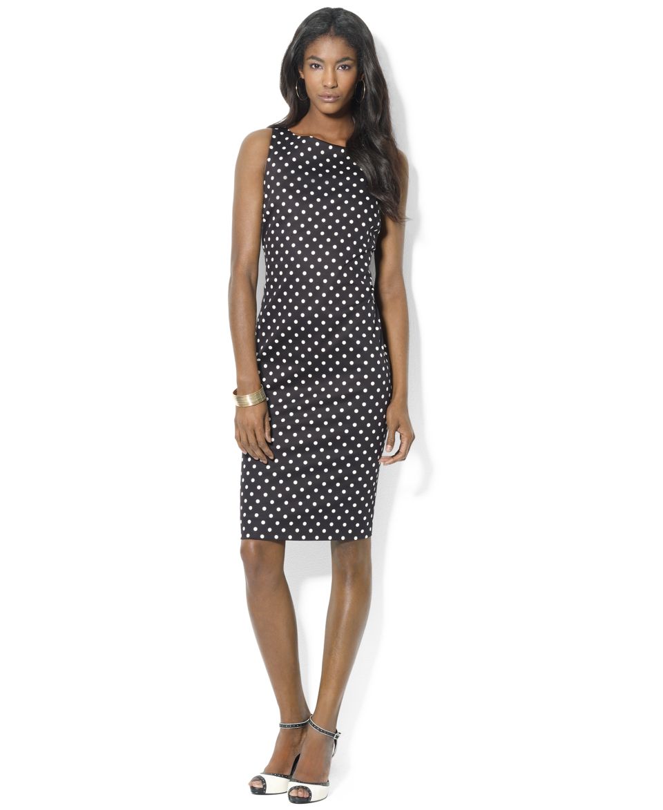 Lauren Ralph Lauren Dress, Sleeveless Polka Dot Sheath