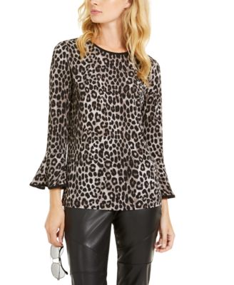 petite leopard print flares
