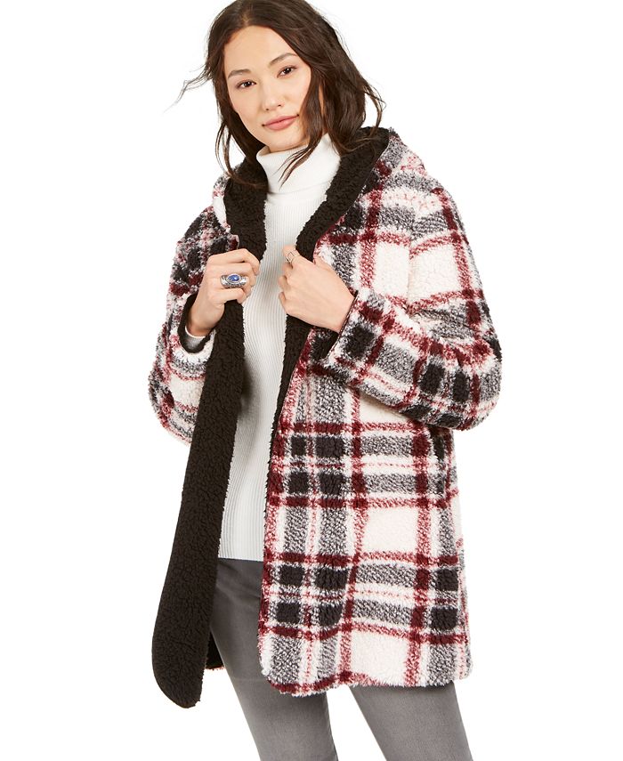 Style & Co Reversible Hooded Sherpa Fleece Jacket, Created for Macy's