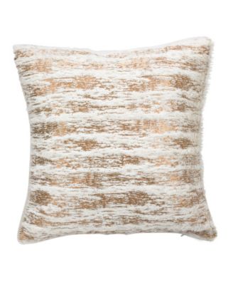 Декоративная подушка из искусственного меха с принтом в виде металлической фольги Saro Lifestyle, 15