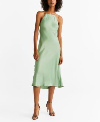 satin dress mango