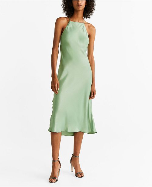 Mango Satin Halter Dress Reviews Women Macy S