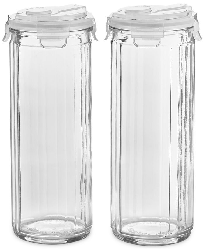Martha Stewart Collection ProKeep Striped Glass Food Storage Containers