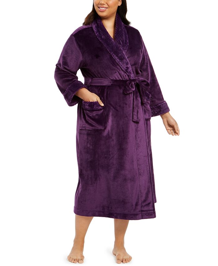 Charter Club Plus Size Plush Long Robe, Created for Macy's & Reviews Bras, Panties & Lingerie
