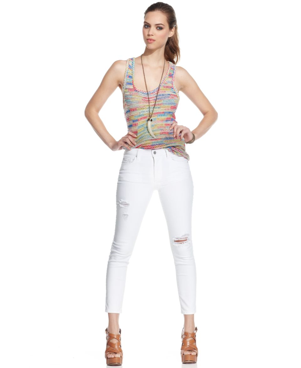 Else Jeans Skinny Jeans, White Wash Destroyed   Jeans   Women