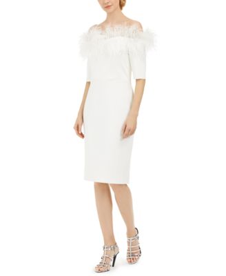 calvin klein dress with feathers