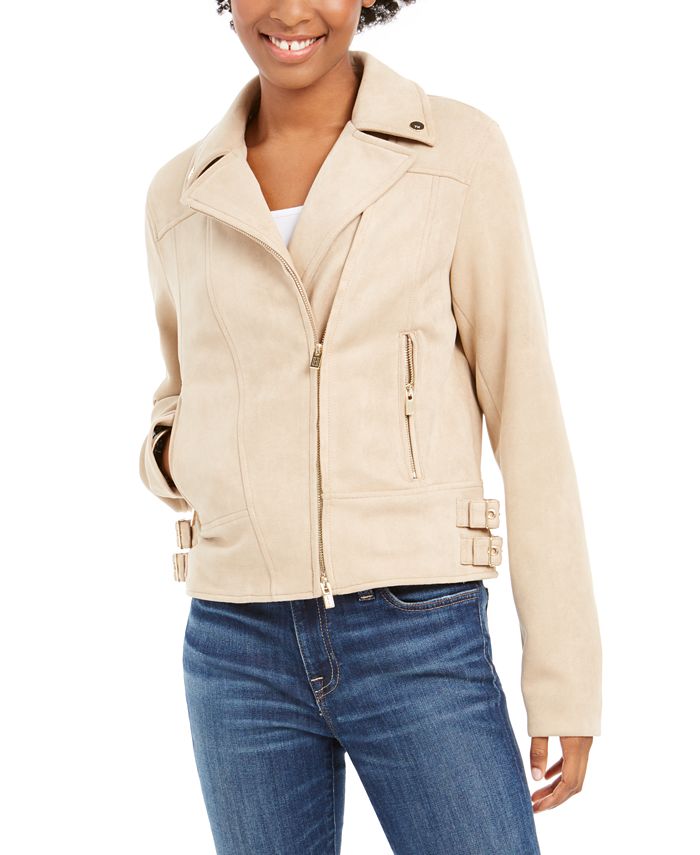 Tommy Hilfiger Faux-Suede Moto Jacket, Created for Macy's & Reviews ...