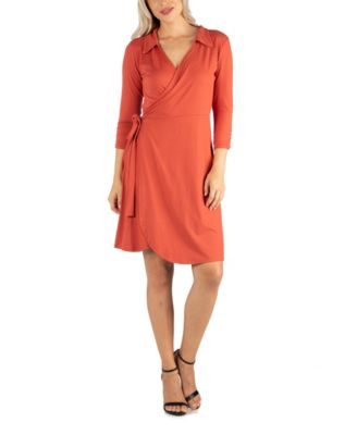 wrap knee length dress