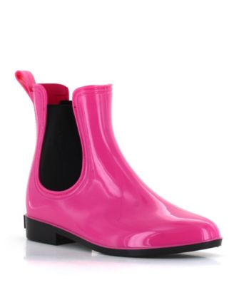 pink ankle rain boots