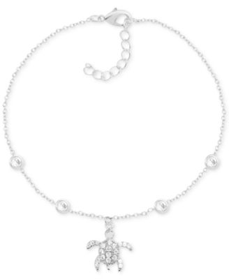 silver sea turtle anklet