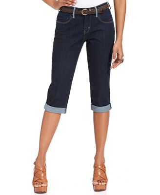 Levi's® Jeans, 515 Capri Belted Cuffed, Rinse Wash - Jeans - Women - Macy's