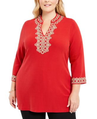 macys plus size formal tops