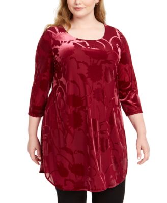 plus size velvet tunic