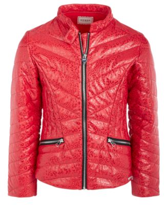 macy's red leather jacket