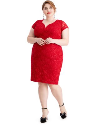 plus size red sheath dress